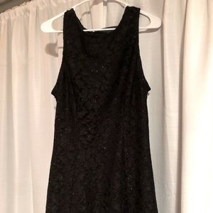 black sparkles laced dress.